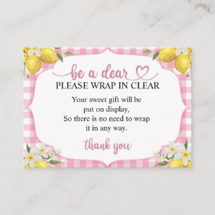 Be a Dear, wrap in Clear Enclosure Card