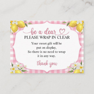 Be a Dear, wrap in Clear Enclosure Card