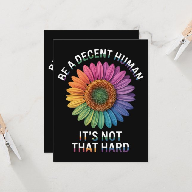  Be A Decent Human It's Not That Hard Invitation (Front/Back In Situ)