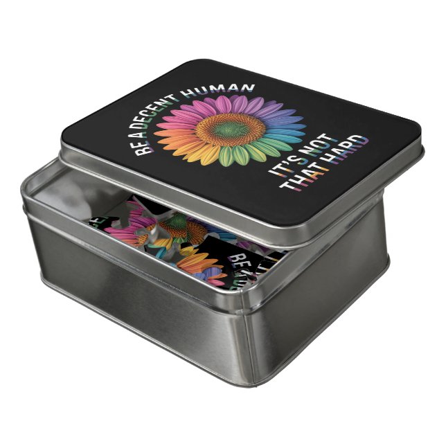  Be A Decent Human It's Not That Hard Jigsaw Puzzle (Lid Open)