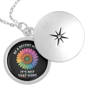  Be A Decent Human It's Not That Hard Locket Necklace
