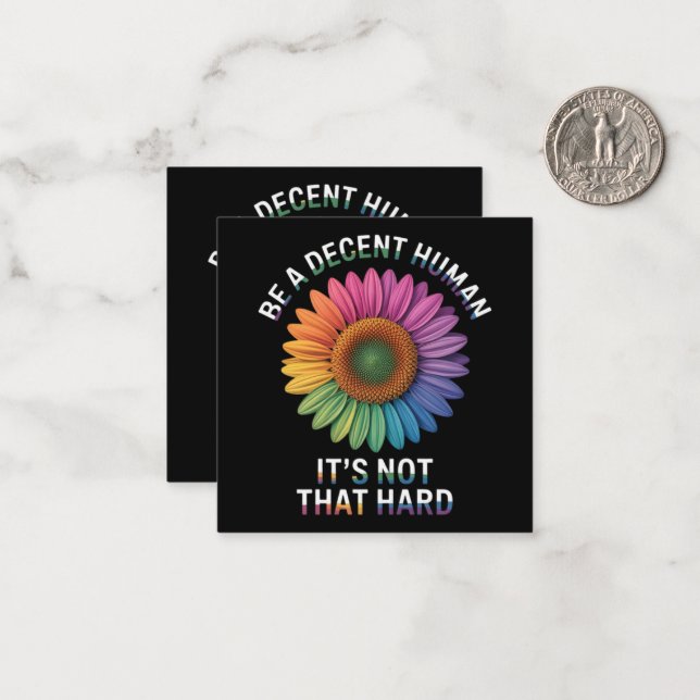  Be A Decent Human It's Not That Hard Note Card (Front/Back In Situ)