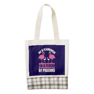 Be A Flamingo In A Flock Of Pigeons-18716 Zazzle HEART Tote Bag