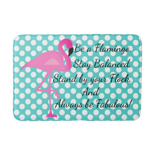 Be A Flamingo Polka Dot Bath Mat Zazzle Com