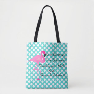Be a Flamingo Polka Dot Tote