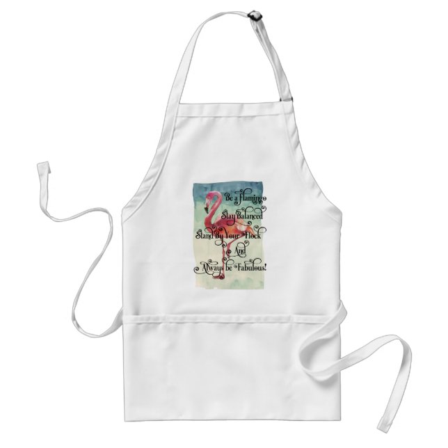Be a Flamingo Stay Balanced Adult Apron (Front)