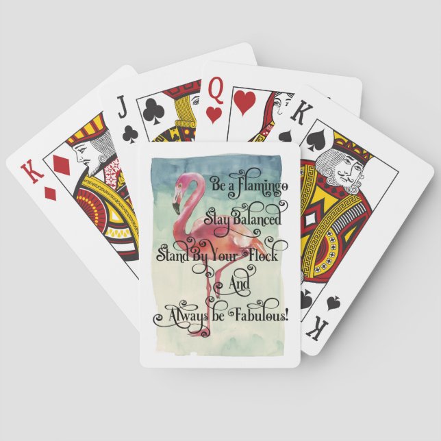 Be a Flamingo Stay Balanced Poker Cards (Back)
