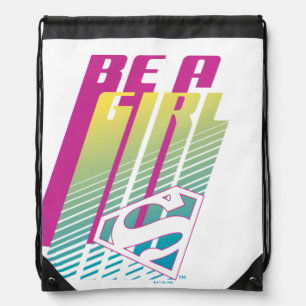 ‘Be A Girl’ Supergirl Graphic Drawstring Bag