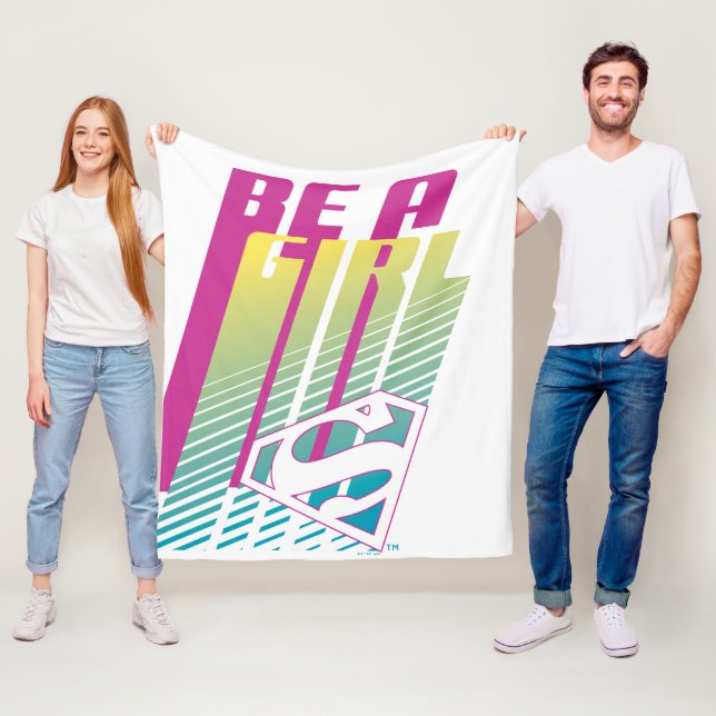 ‘Be A Girl’ Supergirl Graphic Fleece Blanket (In Situ)