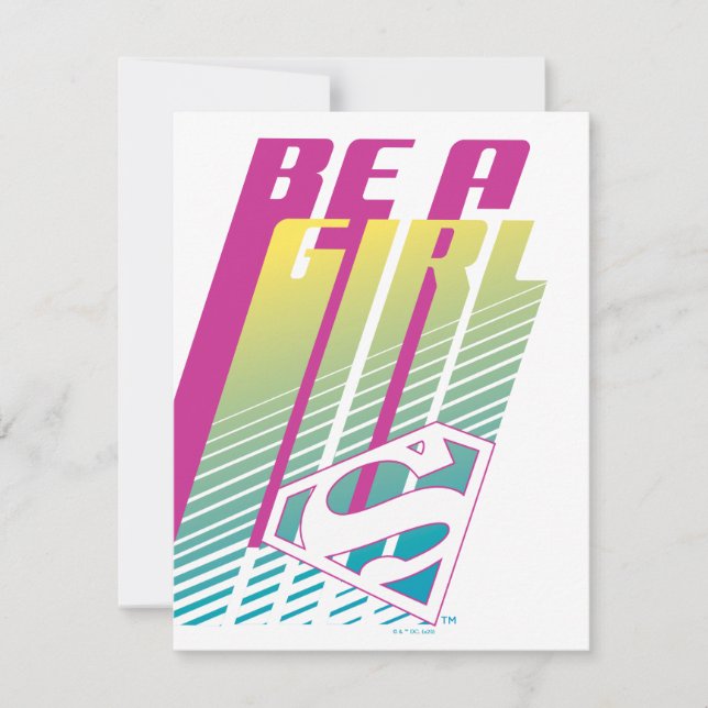 "Be A Girl" Supergirl Graphic Note Card (Front)