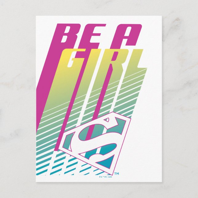 ‘Be A Girl’ Supergirl Graphic Postcard (Front)