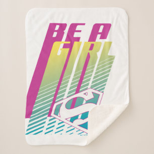 ‘Be A Girl’ Supergirl Graphic Sherpa Blanket