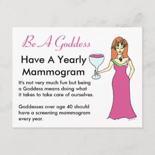 Be A Goddess, Have A Mammogram Wine Goddess BCA Card