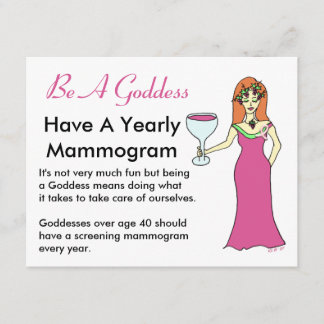 Be A Goddess, Have A Mammogram Wine Goddess BCA Card