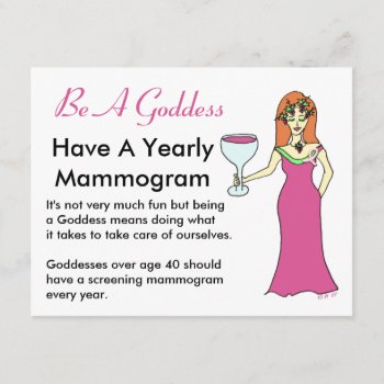 Be A Goddess  Have A Mammogram Wine Goddess Bca Card by Victoreeah at Zazzle