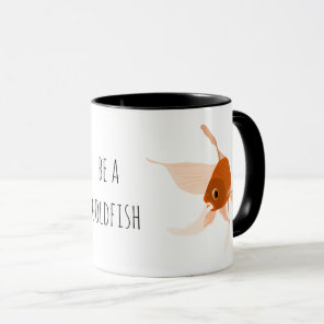be a goldfish orange black illustration mug