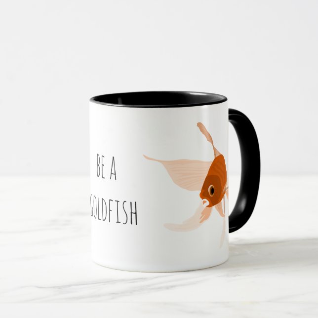 be a goldfish orange black illustration mug (Front Right)