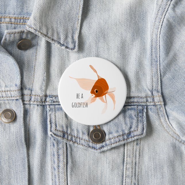 be a goldfish orange black modern illustration button (In Situ)