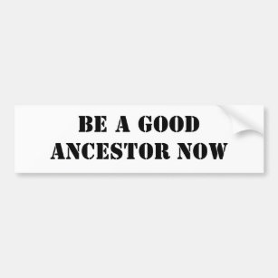 Be A Good Ancestor Now Bumper Sticker