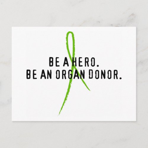 Be a hero Be an organ donor Postcard
