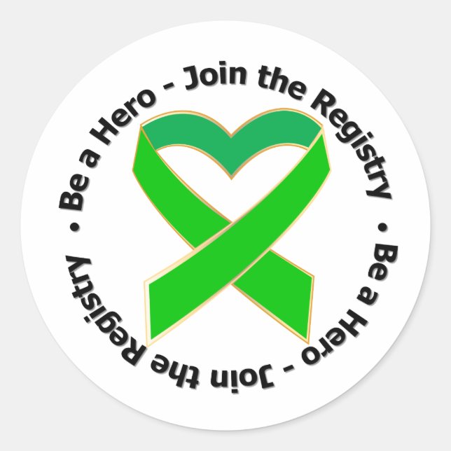 Be a Hero Join The Registry - Bone Marrow Donor Classic Round Sticker (Front)
