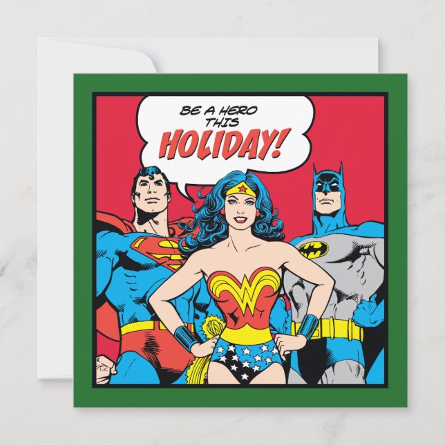 Be A Hero This Holiday From The Justice League Card (Front)