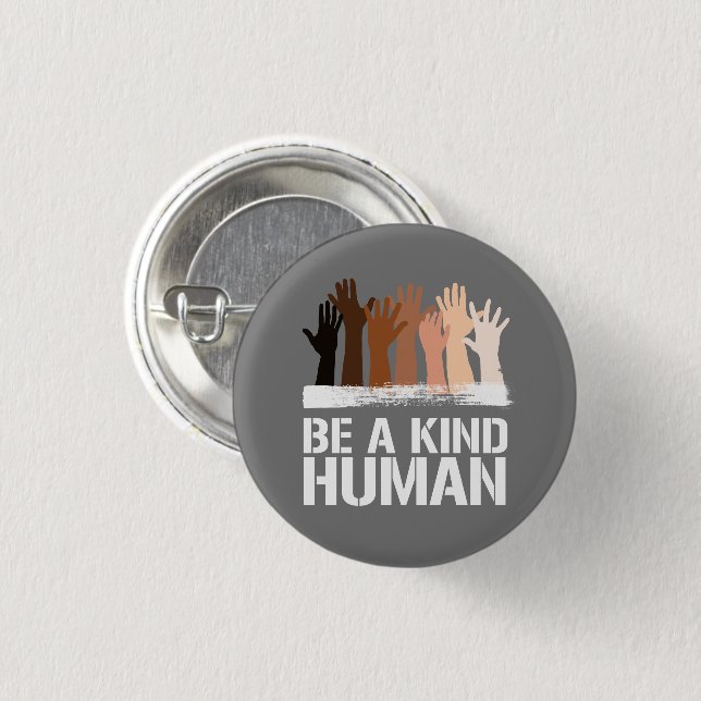 Be a kind human square sticker button (Front & Back)