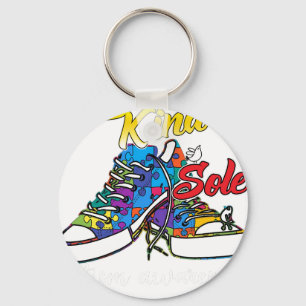 be a kind sole autism awarenes keychain