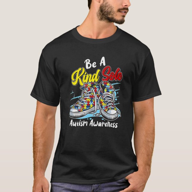 Be A Kind Sole Autism Awareness Be Kind Puzzle Sho T-Shirt (Front)