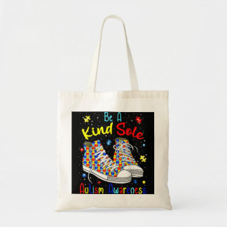 Be A Kind Sole Autism Awareness Inspiring Quote Pu Tote Bag