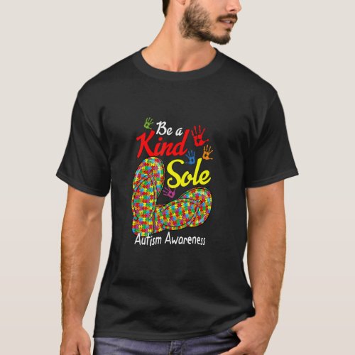Be A Kind Sole Autism Awareness Month Puzzle Flip  T_Shirt