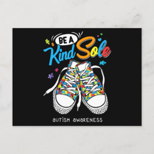 Be A Kind Sole Autism Awareness Puzzle Shoes Be Ki Postcard