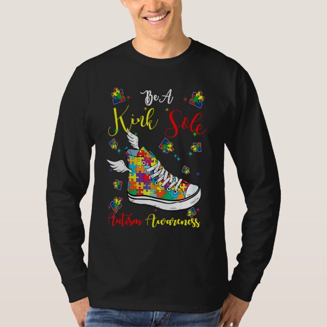 Be A Kind Sole Autism Awareness Puzzle Shoes Be Ki T-Shirt (Front)