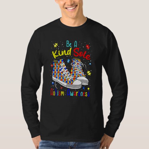 Be A Kind Sole Autism Awareness Puzzle Shoes Boys  T_Shirt