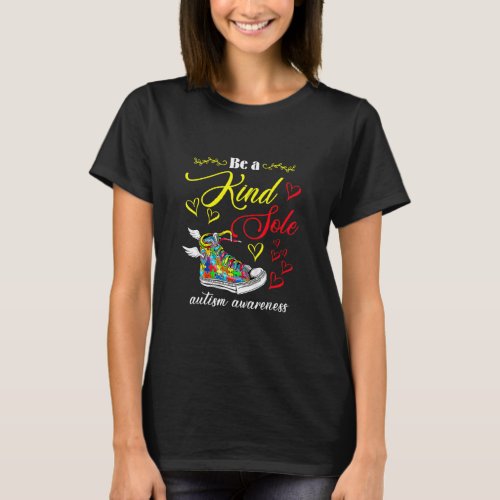 Be A Kind Sole Autism Awareness Puzzle Shoes Boys  T_Shirt