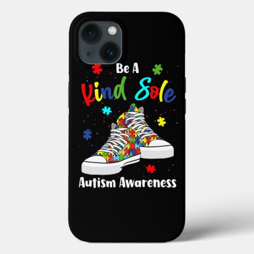Be A Kind Sole Autism Awareness Puzzle Shoes Rainb iPhone 13 Case