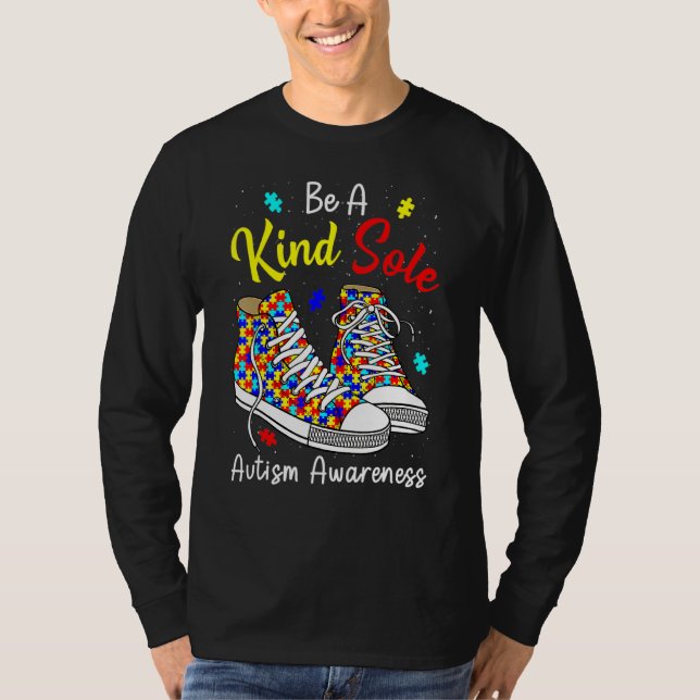 Be A Kind Sole Autism Awareness Rainbow Trendy Puz T-Shirt (Front)