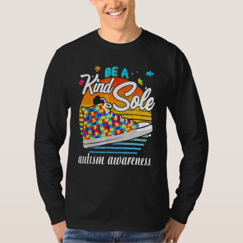 Be A Kind Sole Autism Awareness Rainbow Trendy Puz T_Shirt