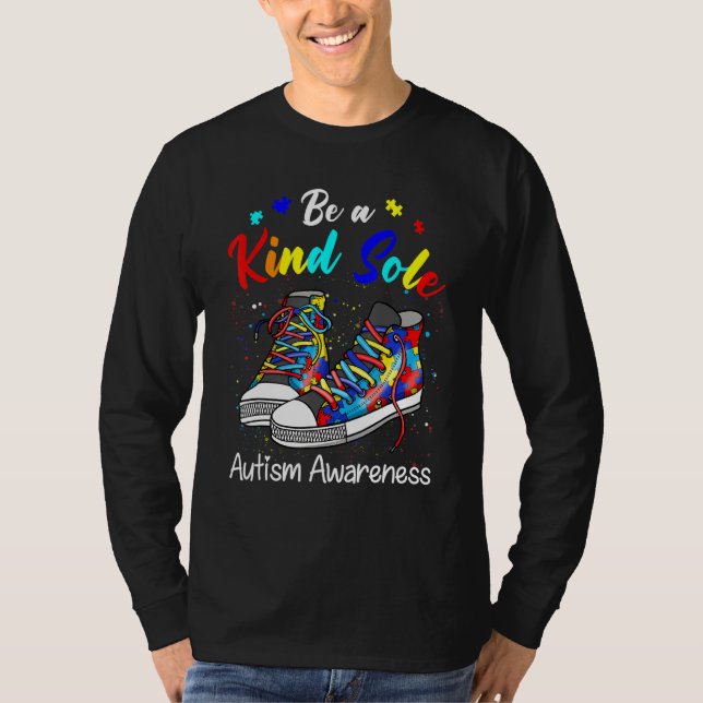 Be A Kind Sole Autism Awareness Rainbow Trendy Puz T-Shirt (Front)