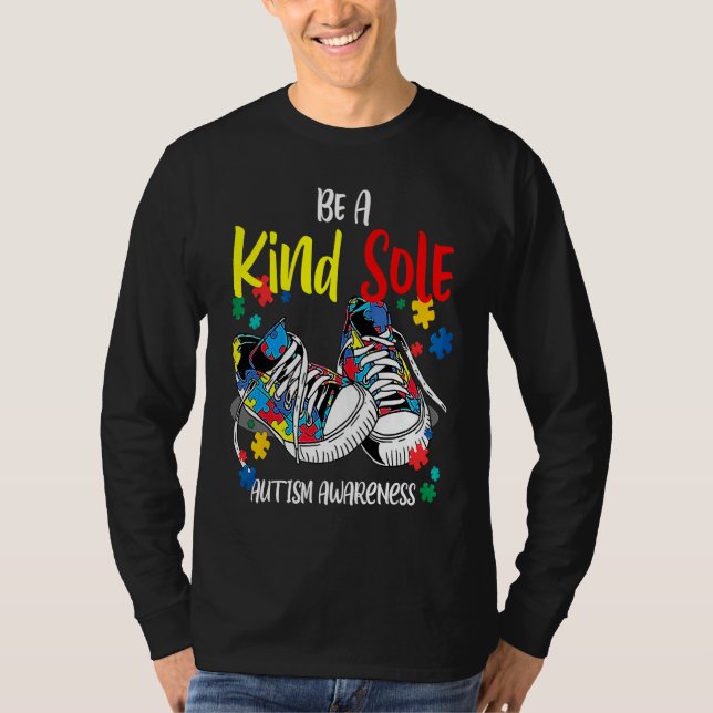 Be A Kind Sole Autism Awareness Rainbow Trendy Puz T-Shirt (Front)