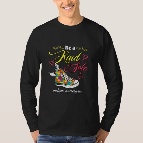 Be A Kind Sole Autism Awareness Shoes Puzzle Piec T_Shirt