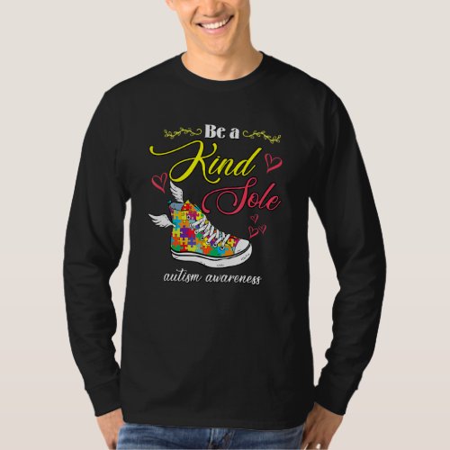 Be A Kind Sole Autism Awareness Shoes Puzzle Piece T_Shirt