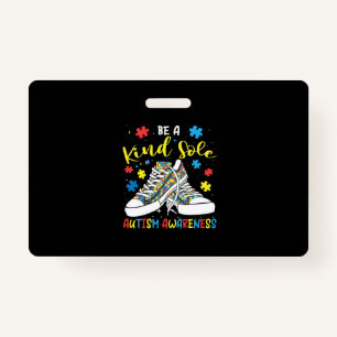Be A Kind Sole Autism Awareness Trendy Puzzle Shoe Badge