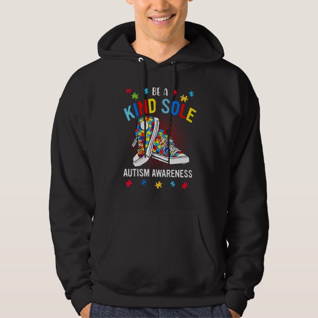 Be A Kind Sole Cute Autism Awareness Month Puzzle  Hoodie (Front)