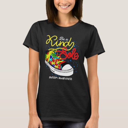 Be A Kind Sole Cute Autism Awareness Month Puzzle  T_Shirt