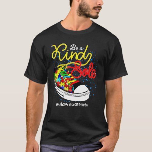 Be A Kind Sole Cute Autism Awareness Month Puzzle  T_Shirt