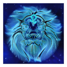 Be a king, be a lion, blue, zodiac sign 