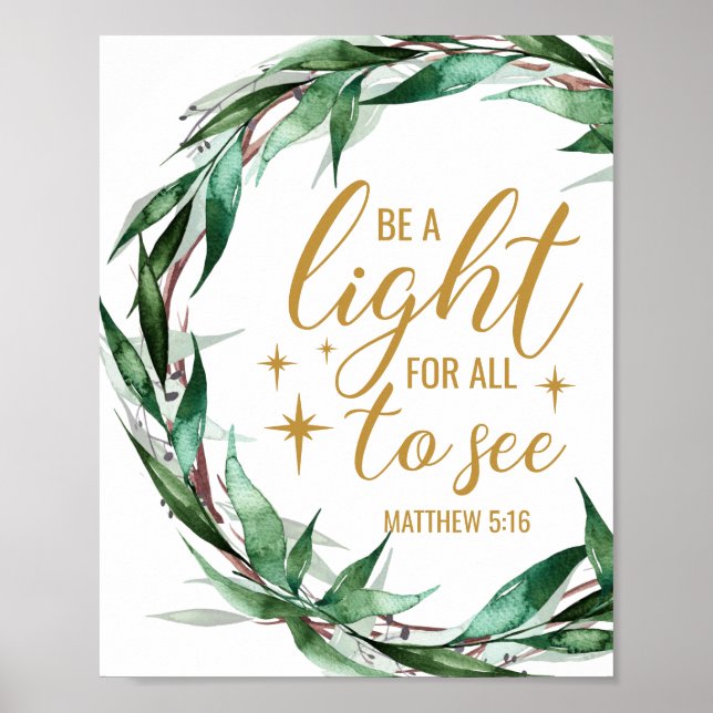  "Be a light for all to see" Christian/Bible Poste Poster (Front)