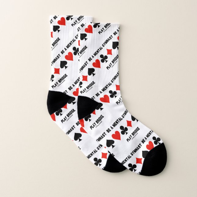 Be A Mental Gymnast Play Bridge Four Card Suits Socks (Pair)
