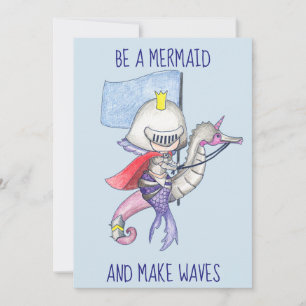 Be A Mermaid And Make Waves // Knight Mermaid Holiday Card